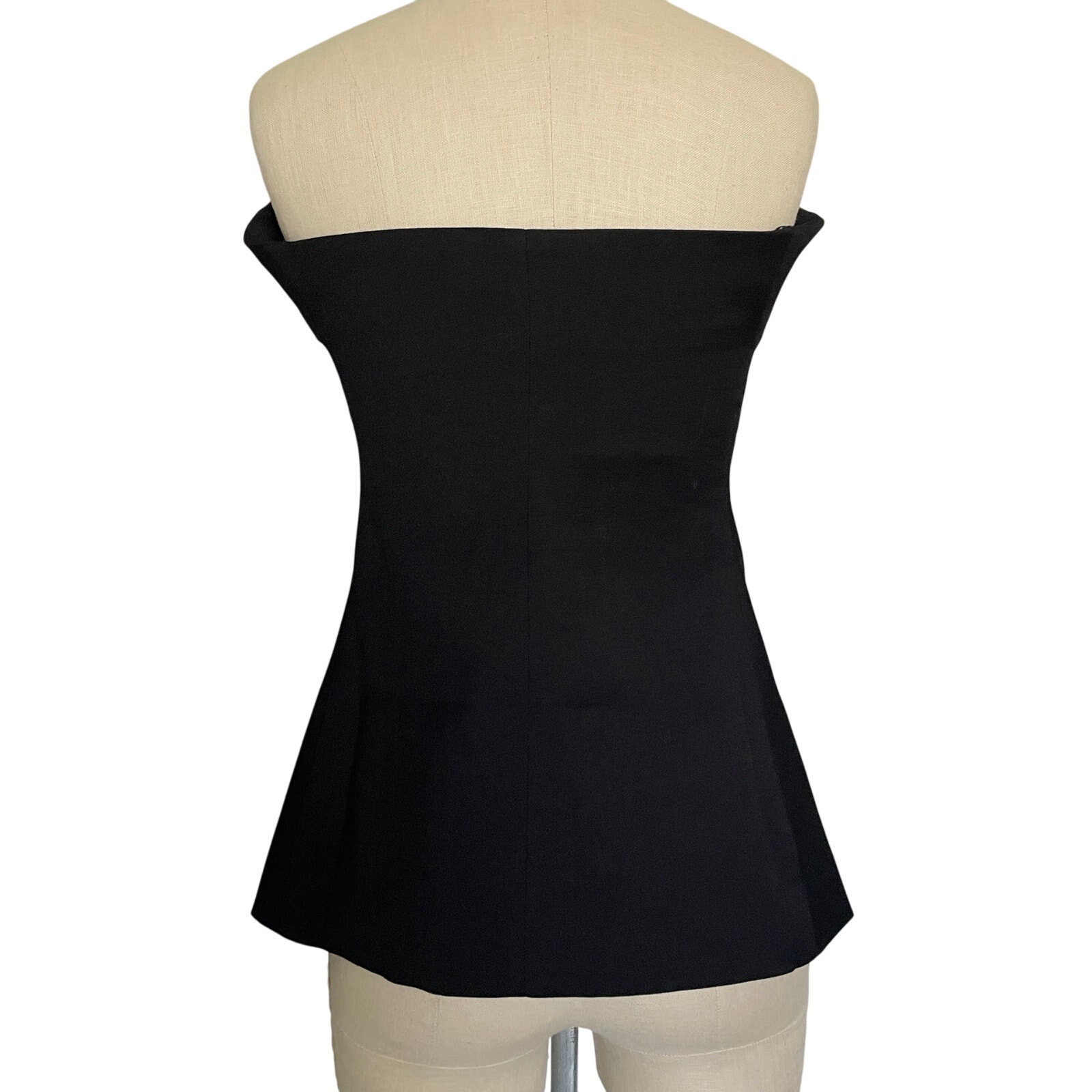 Pixie Market Black Strapless Tailored Button Vest Top M — image 7 of 8